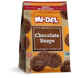 Mi-Del Chocolate Snaps Cookies - Crunchy Chocolate Cookies - Non-GMO Certified, 0g Trans Fat, Healthy Cookies (Pack of 8)