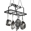 TICKCACY 33” Black Pot Rack Hanging, Metal Pan Rack Hanging