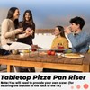Linone 4 PCS Pizza Stand Holder, Black Metal Pizza Pan