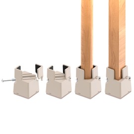 RCHYFEED Adjustable Bed Raiser, Furniture Riser, 5 cm with Screw Clamp, Beige Bed Raiser, 2 Inch Heavy Duty Chair Risers, Pack of 4 Furniture Raisers for 0.8-1.6 Inch Wide Square & Round Chair Leg, Beige