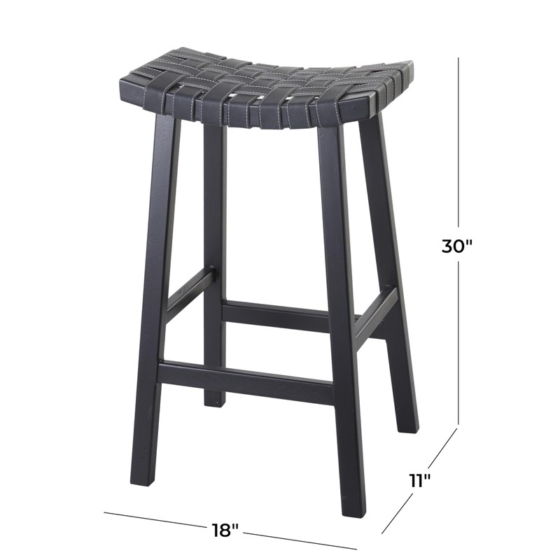Deco 79 Rustic Birch Bar Stool, 18" x 11" x