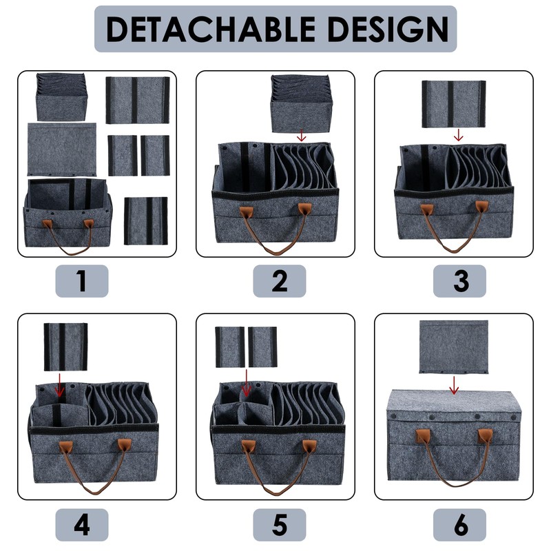 Felt Plate Storage Box Caravan Plate Holder with Cup Holder