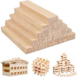 Joycabin Pack of 50 Wooden Blocks for Crafts, 160 x 22 x 8 mm Craft Wood Blocks Wooden Building Blocks Craft Blocks Wooden Wooden Sticks Craft Wood for DIY Projects and DIY Decoration Carving