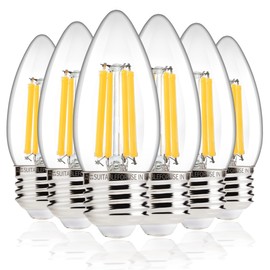 ALAMPEVER 6 Pack Chandelier Light Bulbs 100W Equivalent, 800LM E26 Edison Bulb, Dimmable LED Light Bulb, 5000K Daylight White, B11 Type, 5.5W, Ideal for Living Room, Bedroom, Dining Room