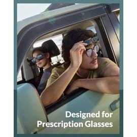 BENEUNDER Polarized Fit Over Sunglasses for Womens & Men, Classic Square Lightweight Folding Sunglasses for Nearsightedness