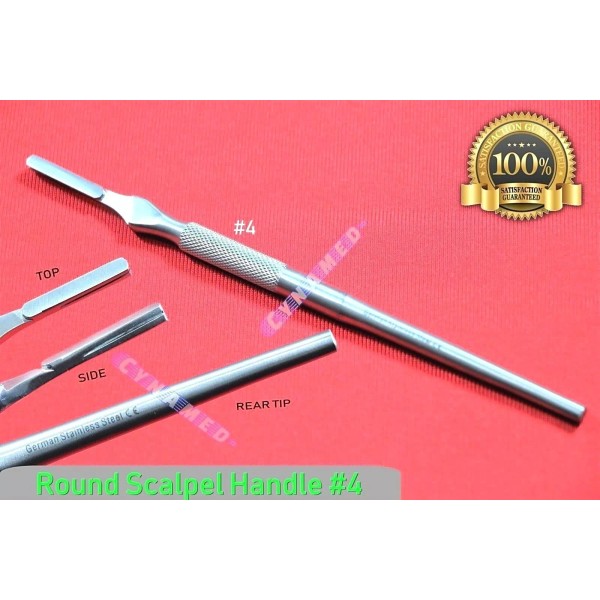 CYNAMED 1EA NEW SCALPEL HANDLE ROUND PATTERN #4 SUITABLE FOR