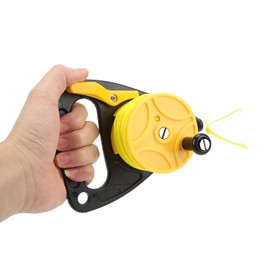 Bewinner Portable Diving Handle Reel, 46m / 150.9ft Scuba Dive Reel Kayak Anchor with Thumb Stopper, for Underwater Scuba Diving Divers Water Sports(Yellow wheel)