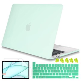 Mektron for MacBook Pro 13 Case 2022 2021 2020 Release Model M1 A2338 A2289 A2251, Frosted Rubberized Matte Hard Shell Case Cover for MacBook Pro 13 inch with Touch Bar Fits Touch ID, Light Green