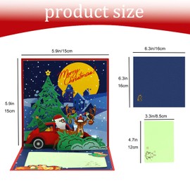 Magic Ants Christmas Card - Santa Pop Card - 3D Greeting Card with Santa, Reindeer and Christmas Tree
