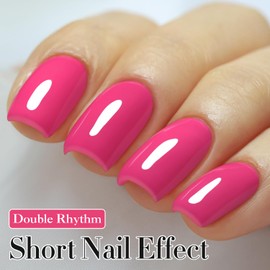 Double Rhythm 15ML Gel Polish Jelly Sheer Pastel Light Milky Color 1 PC 0.53 OZ Bottle UV Nail Polish Art Salon at Home for Women (Pink Purple-B-A1471)