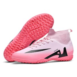 XJIODF Men's Soccer Shoe Indoor Soccer Shoes High School Baseball Cleats Youth Rugby Adults AG FG TF Football Boots Wide Training Shoes Pink EU 43