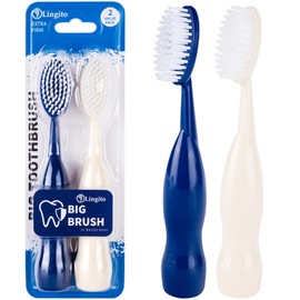 Lingito Cepillo De Dientes Para Fumadores De Cabezal Ancho, Cerdas Duras Extra Firmes, Cuidado Bucal Para Manchas Difíciles, Cepillo Manual De Limpieza Profunda Para Dientes Manchados Por Café Y Tabac