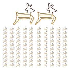 100pcs Shaped Paper Clips Deer Shape Metal Portable Office Clips for File Classification Document Organizing