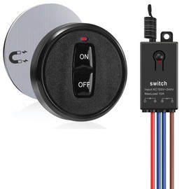 Mini Wireless Light Switch and Receiver kit, No Wiring Mini Remote Switch, No WiFi Needed, Outdoor 328ft Indoor 164ft Remote Control Lighting Fixture for Led Light, Ceiling Lights and Lamps,Motors