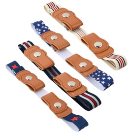 Tibapla 4Pcs No Buckle Stretch Belt for Kids, 20-35 Inch Adjustable Belt, 1 Inch Wide Buckle Free Invisible Belt for Boy Girl Jean Pant Dress Skirt