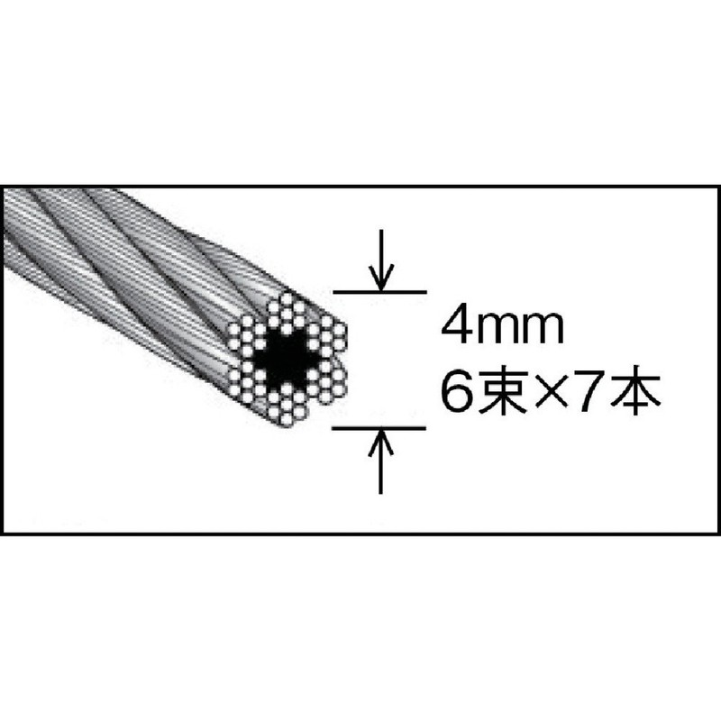 TRUSCO (TRUSCO) Electroplated Wire Rope Silver Φ4mm×10m Used when corrosion