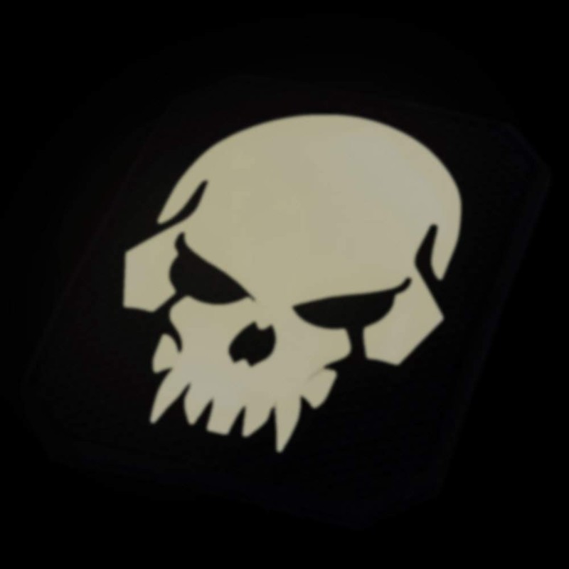 3D Rubber Patch Skull Badge Glow in the Dark Glow