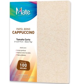 Mate | Papel Bond Cappuccino | Tamaño Carta | 100 Hojas