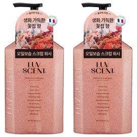 Rubcent Body Scrub Wash Flower Market White Tulip Fragrance, 500ml, 2 pcs / 럽센트 바디 스크럽 워시 플라워마켓 화이트튤립향, 500ml, 2개