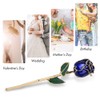Golded Rose Flower Gift 24K Bright Deep Blue Base for