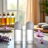 2Pcs White 50ML Glass Empty Roller Bottles with Plastic Roller