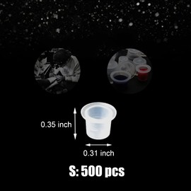 Yuronam 500PCS Small Tatoo Ink Caps Plastic Pigment Cups for Tatoo Ink Tatoo Accessory Tatoo Supplies