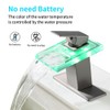 ICREEH LED Waterfall Bathroom Sink Faucet, 3 Colors Changing Glass