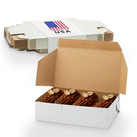 MT Products White Eclair Donut Box 6.25" x 3.75" x 2.20" - Disposable Bakery Boxes No-Window (Pack of 30) - Made in USA