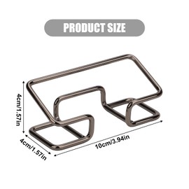 NQEUEPN Pack of 2 Business Card Holder for Desk, Black Metal Business Card Stand, Business Card Display for Office and Home Exhibition, Suitable for 50 Business Cards