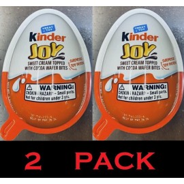 Kinder Joy 2x KINDER JOY Treat + Toy Sweet Cream Topped With Cocoa Wafer Bites .7 oz 2 PACK