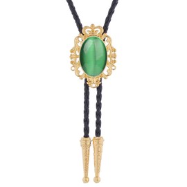 GelConnie Bolo Ties for Men Crown Bolo Ties for Women Leather Necktie Vintage Cowboy Ties Western Cowboy Necklaces for Men Turquoise Bolo Jewelry