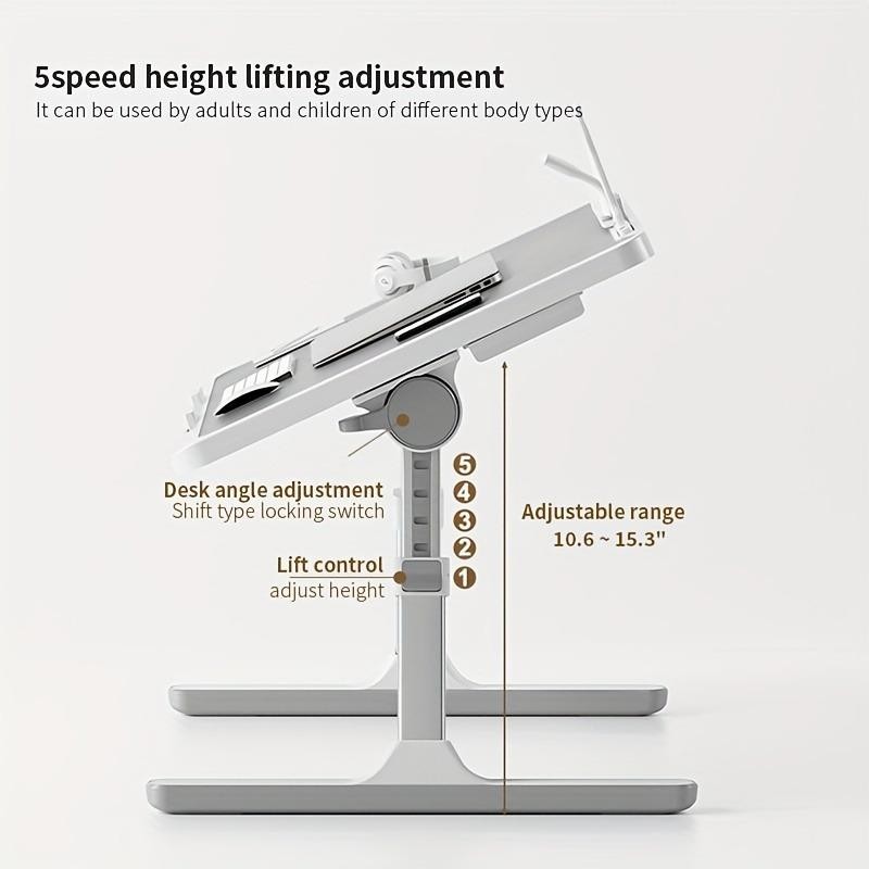 Laptop Bed Table - Adjustable Height, Foldable With USB Charging
