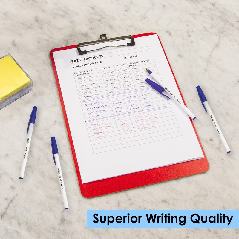 BAZIC Products Ballpoint Pen Nova Blue Color Stick Pens, 1.0