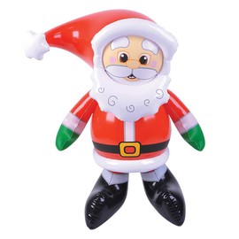 Christmas Santa Claus Inflate, 24" Tall, Perfect for Kids, Gatherings, Classroom Prizes, Event Decorations, Ideal Party Favors (4-Pack)