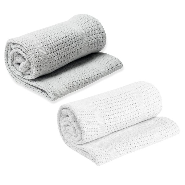 OnlyBee Twin Pack - 100% Pure Cotton - Soft Cellular