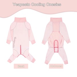 Yeapeeto Dog Sun Protection Cooling Suit UPF 50+, Quick-Dry Breathable Jumpsuit for Large & Medium Dogs, Outdoor Dirt-Resistant Shedding Control Pet Apparel (Blush Pink, 6X-Large)