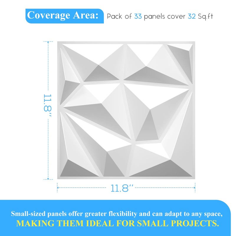 LEVOWAY 33 Pack Decorative 3D Wall Panels for Interior Wall