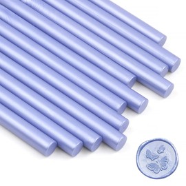 Wax Seal Sticks, Wasole 12 Pieces Glue Gun Sealing Wax Sticks for Wax Seal Stamp, Ice Purple Wax Sealing Sticks for Wedding Invitations, Christmas Cards, Envelopes (Ice Purple)