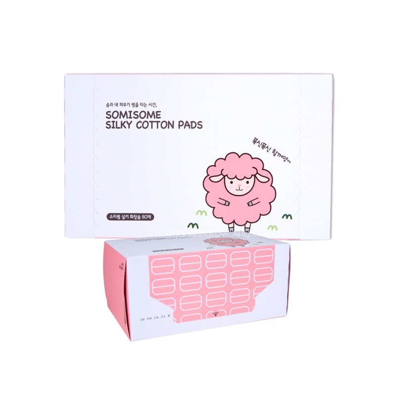 Somisome Silky Cotton Pads 80 Sheets / 소미썸 실키 화장솜