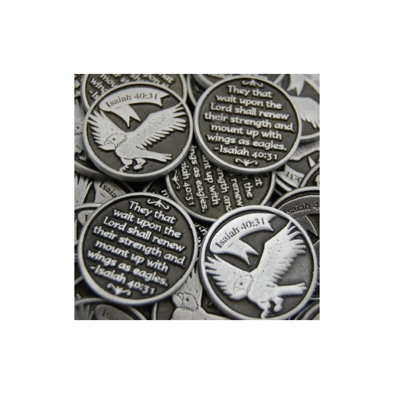 Set of 10 Eagle Soar Isaiah 40:31 Pocket Token Coins
