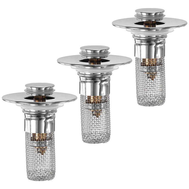 M METERXITY 3-Pack Bathroom Sink Stopper Hair Catcher, Bathroom Sink
