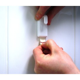 tesa Powerstrips Haken Large CLASSIC - Selbstklebender Wandhaken für Glas, Kacheln, Holz, Kunststoff und andere Untergründe - Chrom