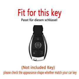 HIBEYO Smart Car Key Case Fits Mercedes Leather Protective Case with Key Fob Remote Key Cover for Benz A B C E G S R Class GLA GLC GLE GLS SL SLK Key Box-A Brown, A brown