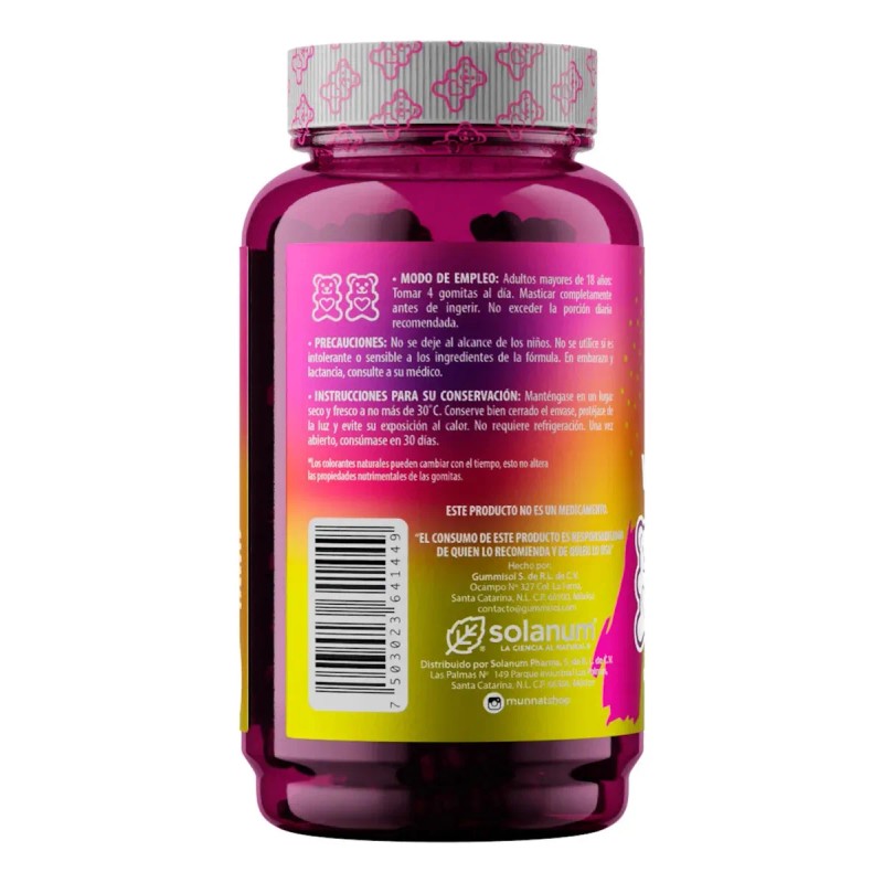 Multivitaminico Para Mujeres 100 Gomitas Belabear Solanum Frutos Rojos