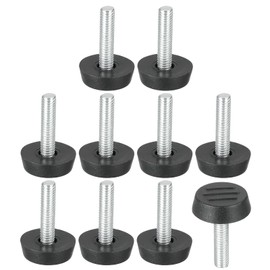 PATIKIL 10pcs M6x24.5mm Screw Adjustable Legs Height Adjustment Glide Furniture Leg Protectors for Table Chair Cabinet Patio Furniture