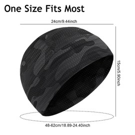 SSKHE Cycling Cap, Stretch Running Cap, Breathable Sports Hat, Beanie, Cooling Helmet, Hard Hat, Lining for Men and Women, Camouflage black