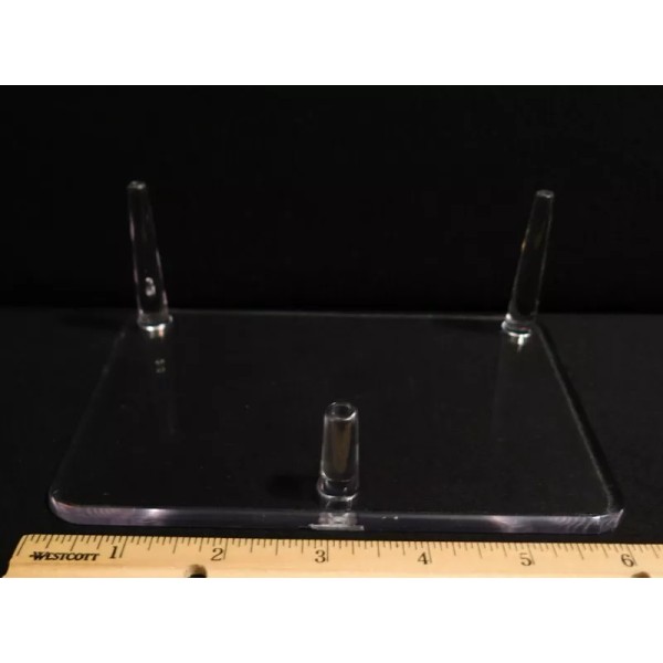 6.25 Inch Clear Acrylic 3 Peg Mineral and Geode Display