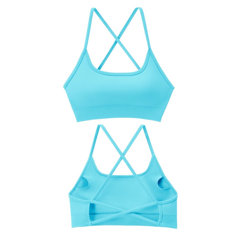 Channo Women's Nylon Sports Bra - Removable Padding Cross Back