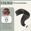Sixstarhair I Tip Hair Extensions Human Hair Jet Black Keratin