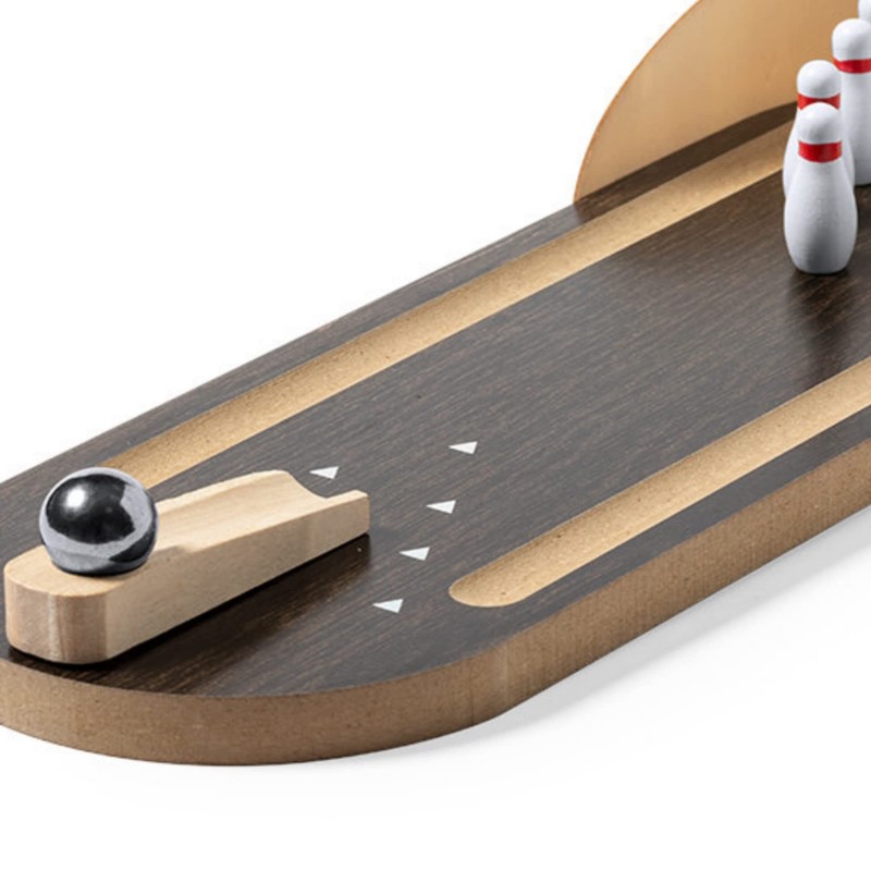 noTrash2003 Table bowling, mini bowling track, set with 10 pins,